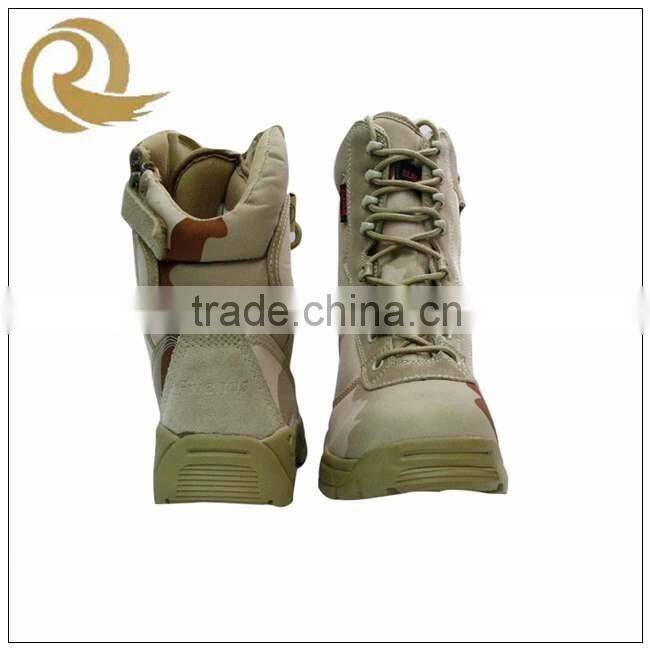 Hot sale Camouflage oxford cloth outdoor tactical boots with zipper