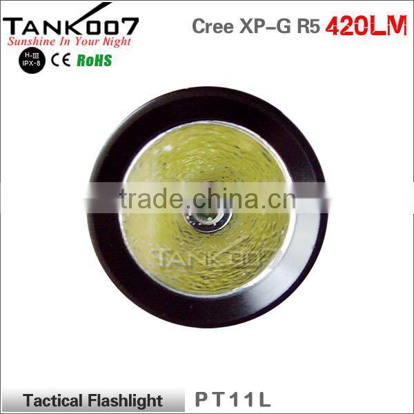 Bright 420 lumen tactical flashlight R5 LED 200 meters beam distance PT11
