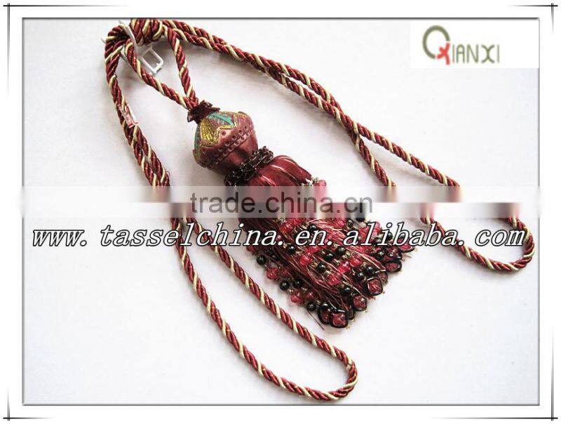 Wholesale beaded curtain tassel tieback for home decor