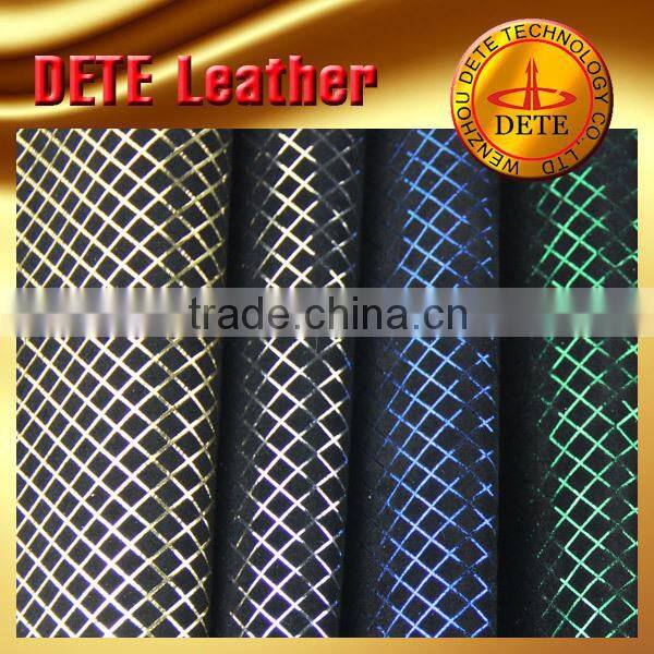 honeycomb pattern pu synthetic leather for raw shoe material synthetic leather from WenZhou