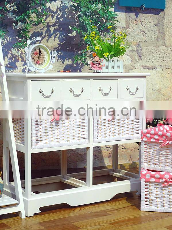 Cheap french white wood small nightstands table