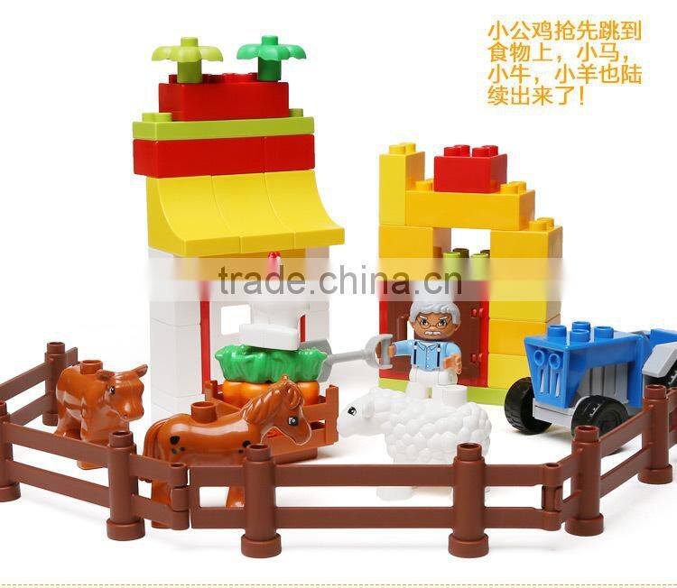 High Quality Blocks ! 44PCS Happy Farm Plastic Educational Building Bricks Blocks Toys