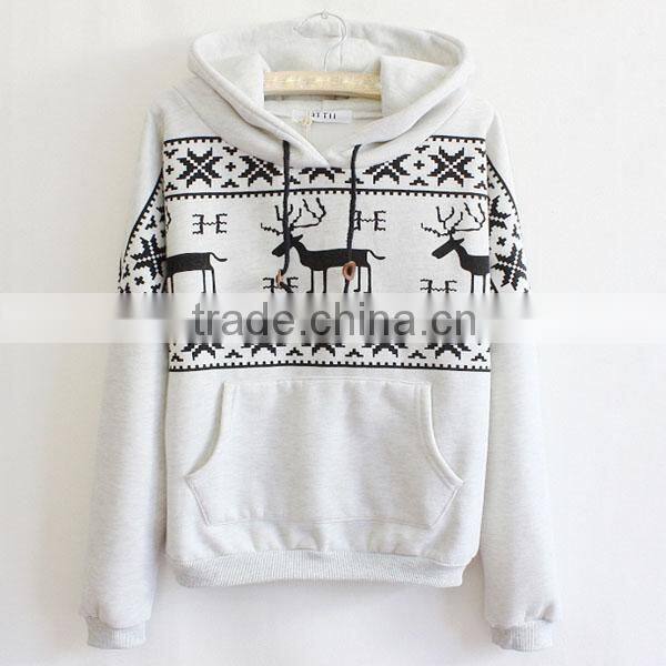 2014 custom wholesale long sleeve hooded sweatshirt