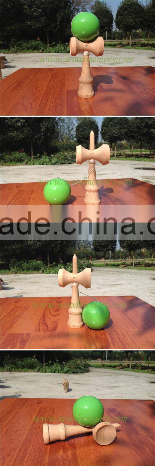 high quality beech wood green solid kendama