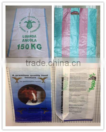 Recyclable colourful strip pp woven shopping bag with handle for Africa