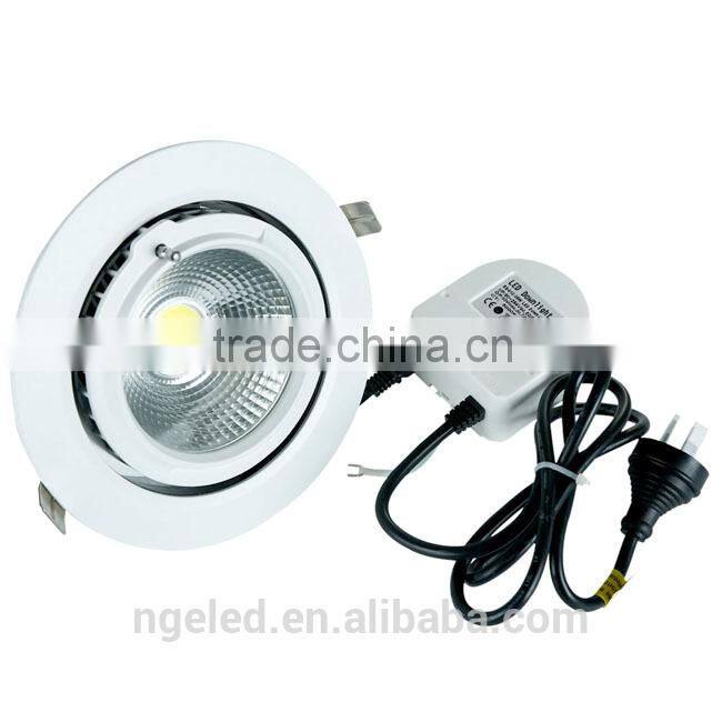 CE RoHS SAA high lumen Bridgelux COB 38w adjustable led crystal downlights
