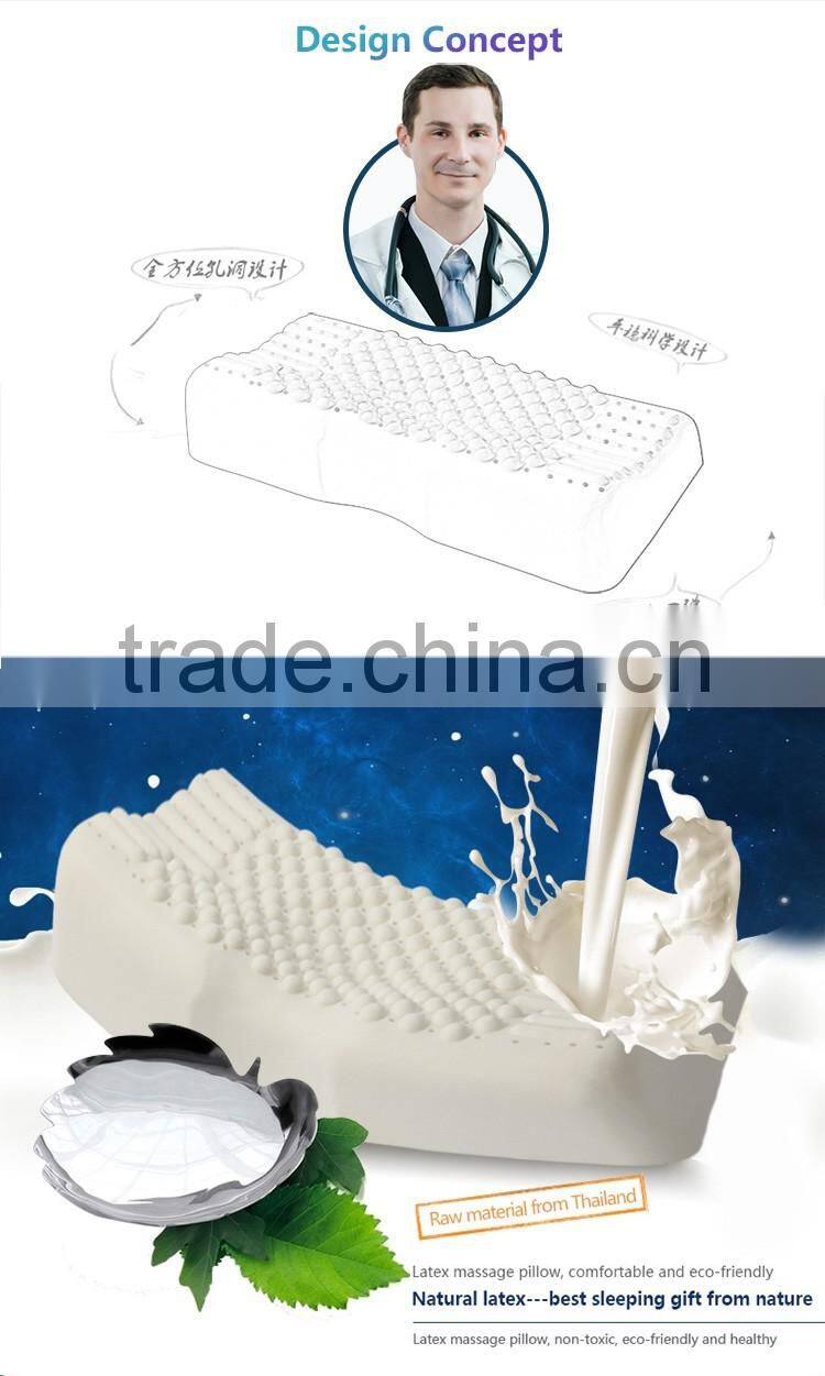 XD-KM006 relaxing neck protection massage pillow/health latex pillow cover 50D 60*30*11/13