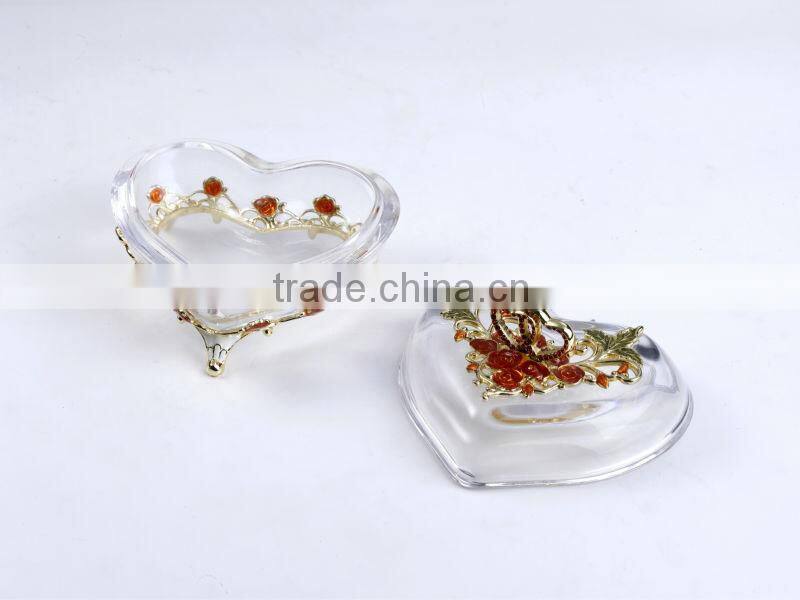 RORO Forever Love rose enamel crystal glass enamel crystal glass jewel box