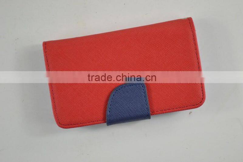 2016 Hot Sales Flip cover PU Leather Cases for iphone6 with TPU Holder, Two Card Slots and Stand Funtion