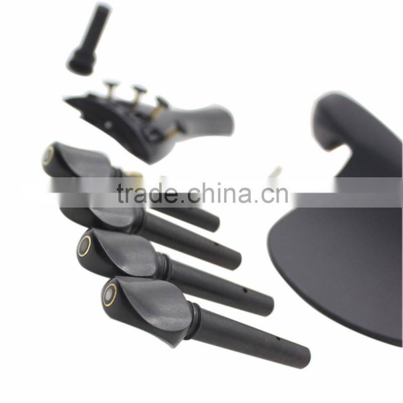 4/4 Violin Chin Rest Chinrest with Tuning Peg Tailpiece Fine Tuner Tailgut Endpin Violin Accessory Kit