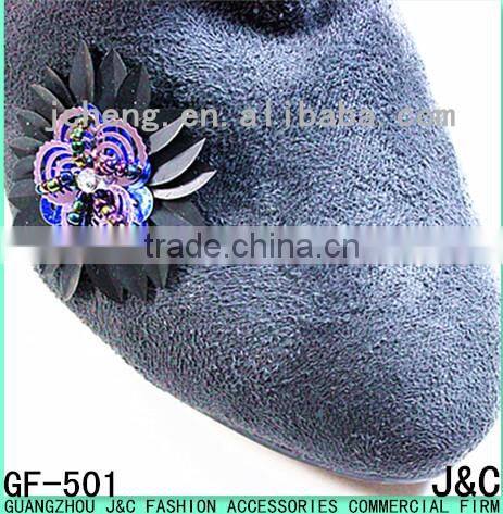 4cm green color flower beads shoes bow for lady shoes