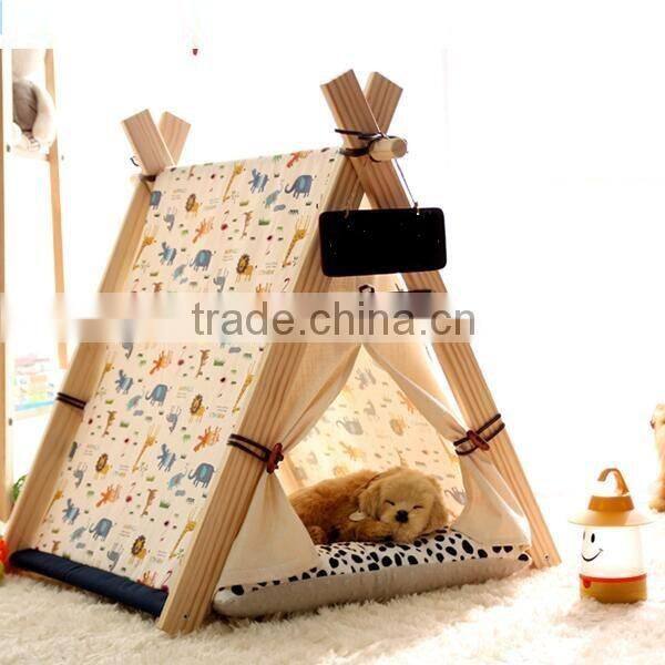 Foldable Indoor Wooden House For Pet Dog Cat Tent