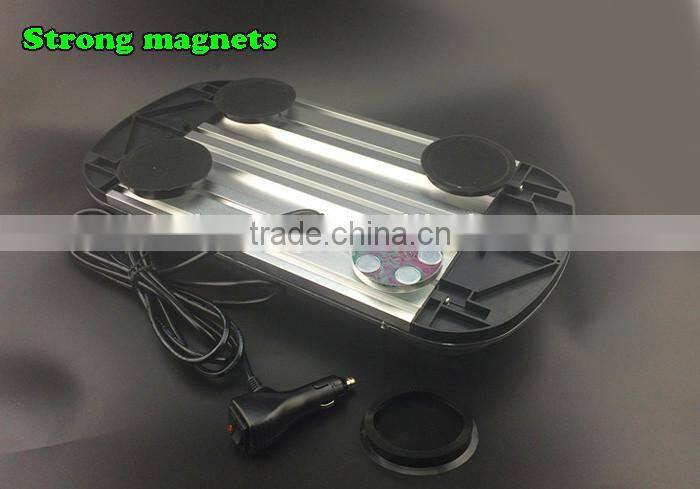 DC12V-24V 44 LED 44W Magnets Emergency Strobe Lightbar Amber/Blue ,8 Flash way LED warning Light