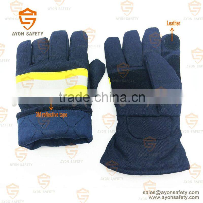Fireman protective firefighting gloves With elastic cord on the wrist