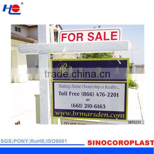 anti-uv and recyclable plastic corflute pollution-free signboard