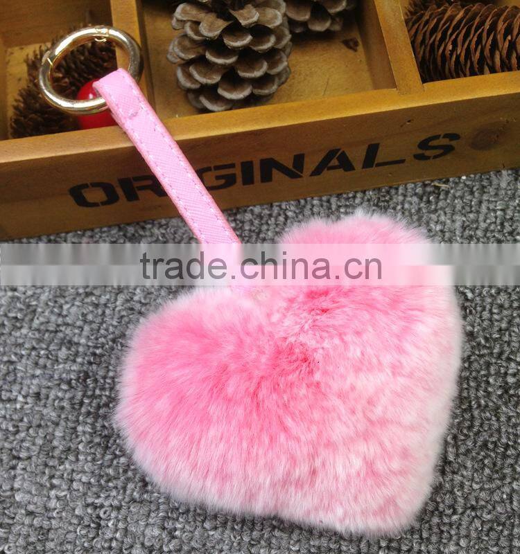 wholesale for handbag heart rabbit fur keychains