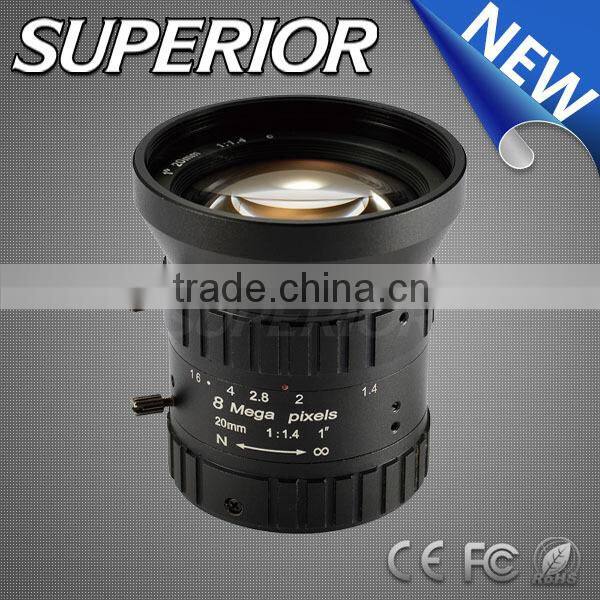8mp 20mm c mount ir filter f1.4 made in china cctv camera Mini Megapixel Lens