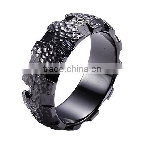 Distinctive black titanium ring