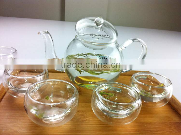Heat Resistant Glass tea gift set with six cups