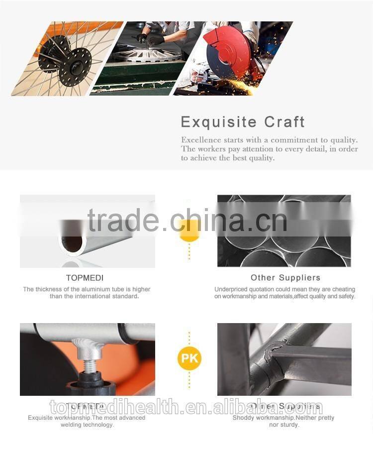 Topmedi elderly care products TAW818LB travel folding cheap price of wheelchair for handicapped