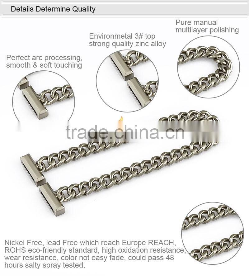 Hot sale brushed nickel metal handbag chain for bag handle