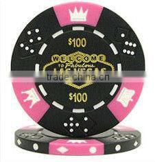 priting machine printed poker chips,clay material,13.5g weightness