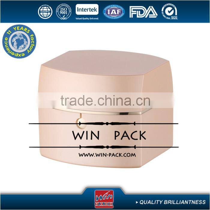 15g Set series aluminum lotion jar with shiny gold color rim,top quality materials jar