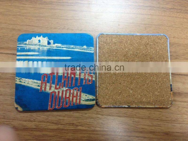 tin cork board coaster