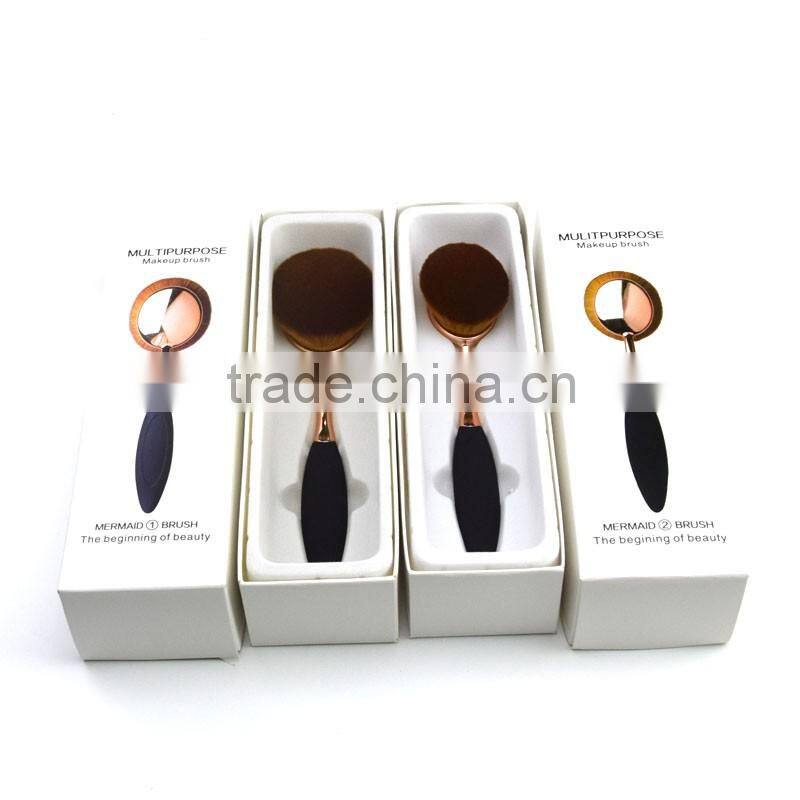 2017 Alibaba Unique rose gold color 5pcs / 6pcs magnet oval makeup brushes cosmetics makeup brush set Whloesale make up brushes