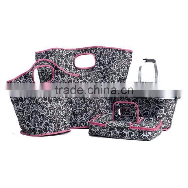 Wholesale outdoor two compartment foldable picnic basket
