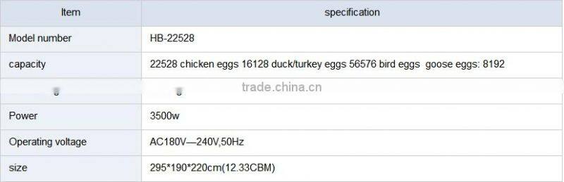 2016 amazing factory price 6336 automatic eggs incubator and hatcher for chicken