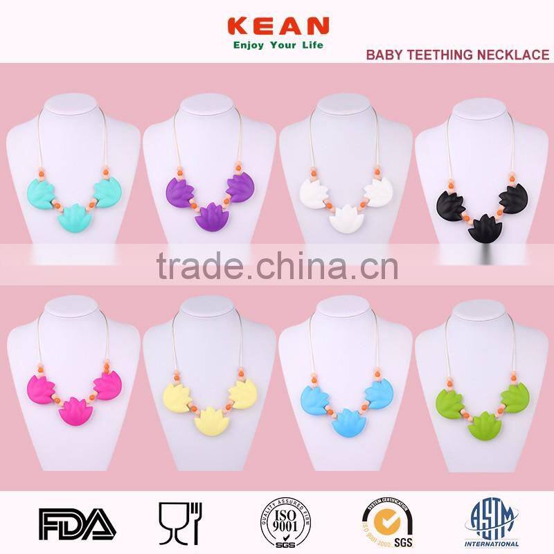 2016 newest design gold necklace silicone flower necklace