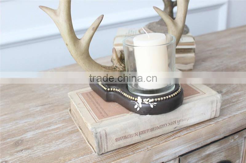 Resin Deer Antler Candle Holder for Christmas,hand-made antler decoration