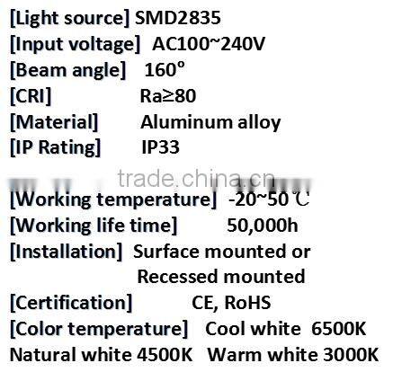Recessed mini round led panel light with radiator 6/9/12/15/18/24w
