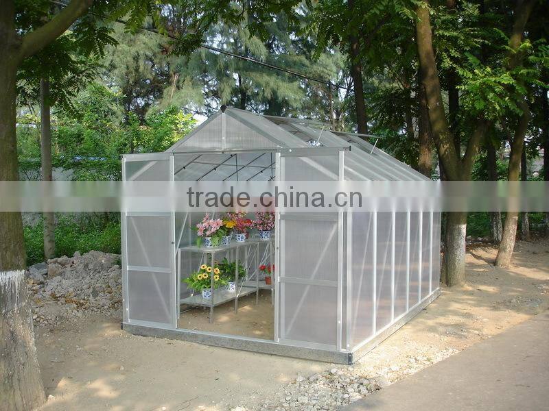 High cost performance hobby aluminium 6mm polycarbonate garden prefabricated greenhouses HX66 series