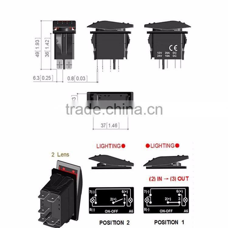 DC 12-24V Waterproof Carling Rocker Switch For Snowmobile