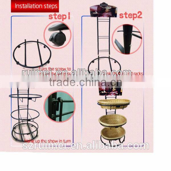 Customized movable metal bread display rack