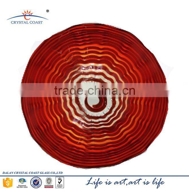 decoration handcrafted table platter plate wall hanging mount art glass
