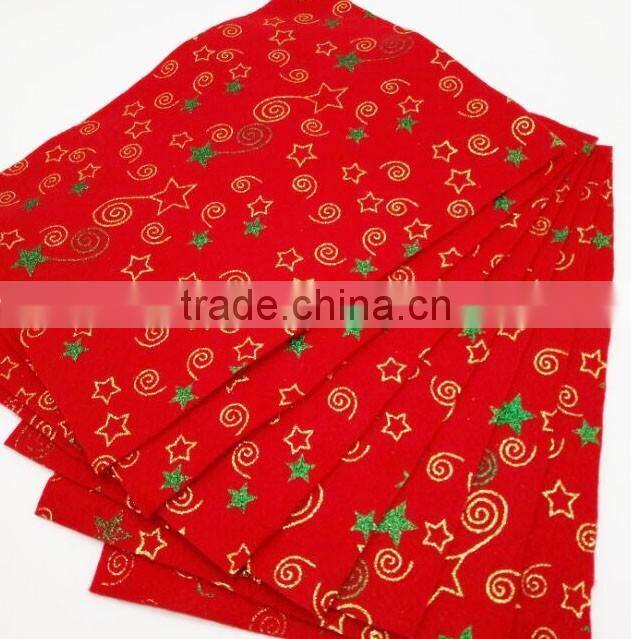 16053001 factory direct selling craft usage printed glitter felt A4 size