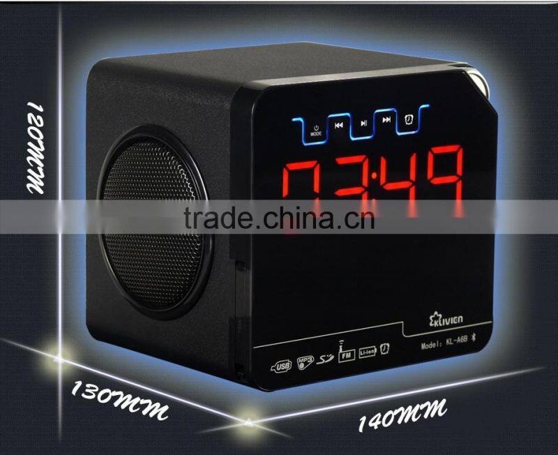 Bluetooth speaker with USB/SD +Alarm clock + FM radio speaker