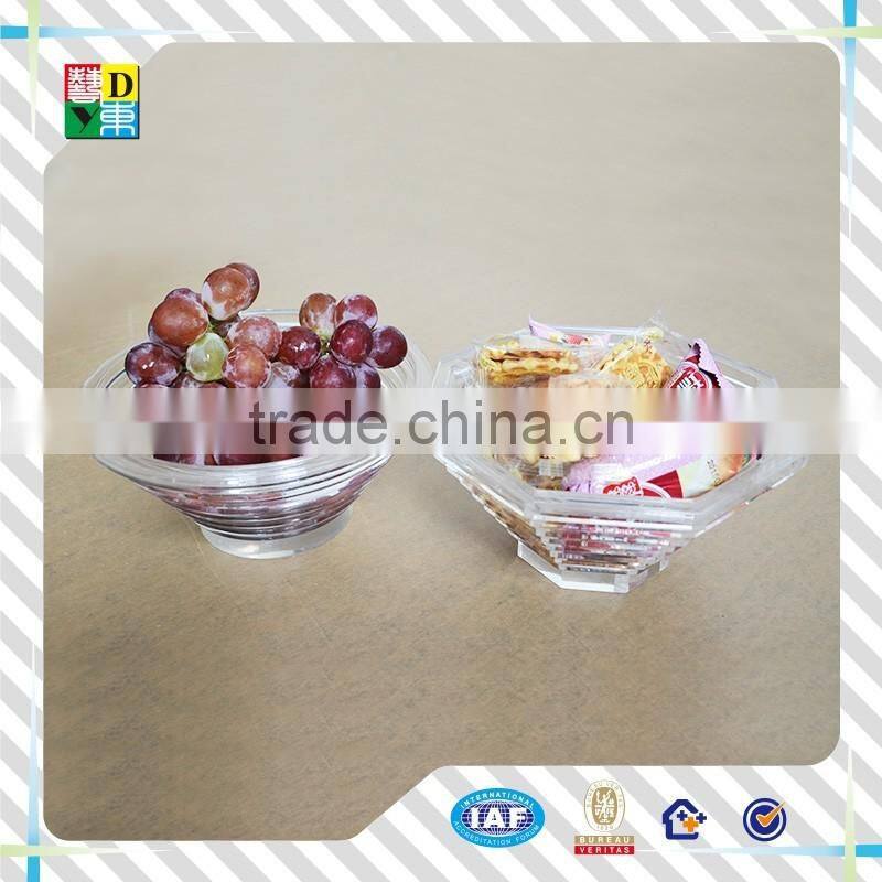 modern design custom acrylic tray for fruits/simple design clear acrylic dishes for fruits made in China low price
