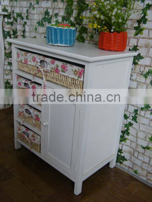 european style woven baskets cabinets wooden home decorative furniture