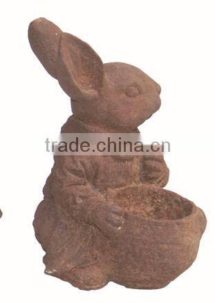 Cast Iron Vivid Metal Rabbit Statue