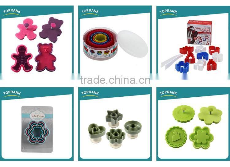 Toprank New Design Custom 4Pcs Dinosaur Cookie Mold 3D Cookie Cutter Set Plastic Cookie Cutter