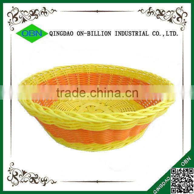 Cheap woven decorative colored fruit plastic pe rattan basket
