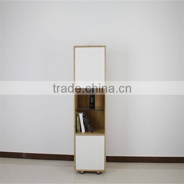 Simple style White finishing living room bamboo tall cabinet