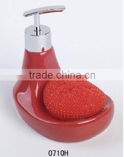 2016 New Unique ceramic liquidsoap dispenser with sponge