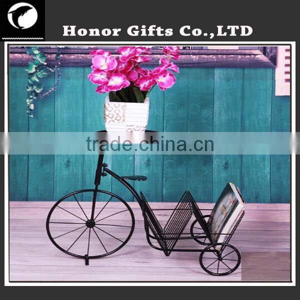 Fashion Design Wrought Iron Bicycle Plant Stand Decoration Bicycle Flower Stand
