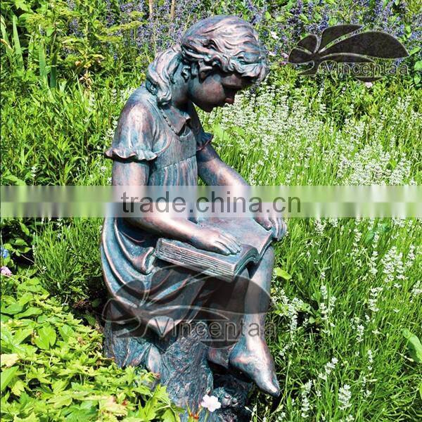 High Quality Bronze Girl Reading Statue with Customized service VSG-028