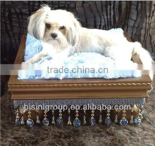 Luxury dog bed, square pet bed with bronze (BG800011)